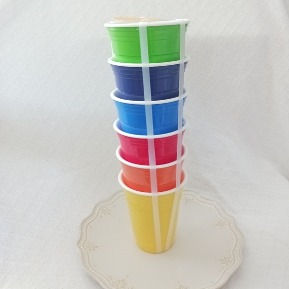 Novogratz Home Colorful Rainbow Reusable Cups 16 oz. Set of 6 - Picture 2 of 5